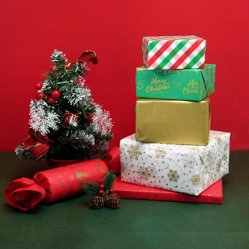 Bobobag 20 x20 Christmas Tissue Paper 80 sheets for Gift Bags - Gold Tissue Paper for Xmas Presents & Winter Celebrations - Image 5